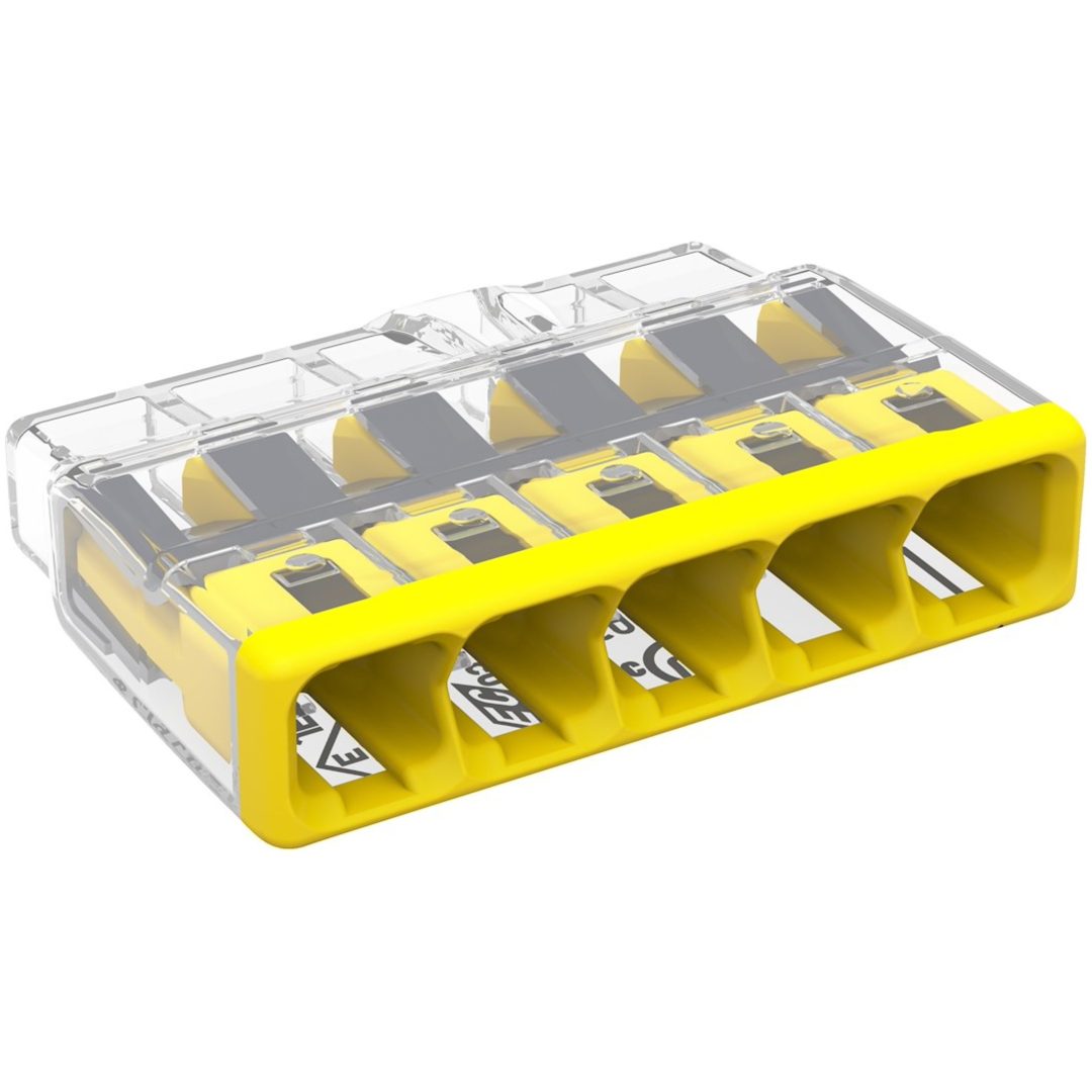 Kopplingsklämma Wago 2773, 5-pol, 4 mm², 60 st/förp MALMBERGS