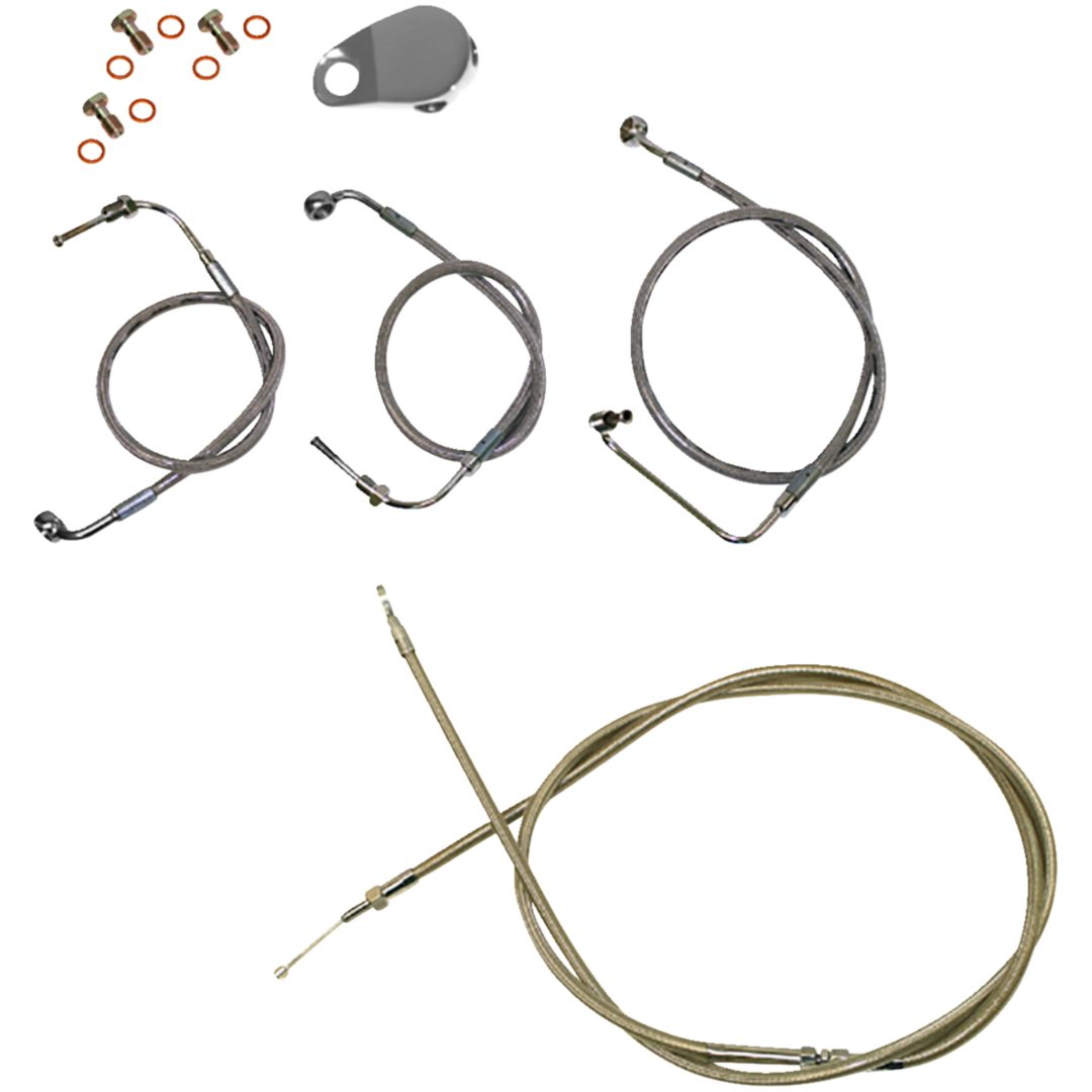Kopplingsvajerkit Standard Silver Clear-Coated LA CHOPPERS