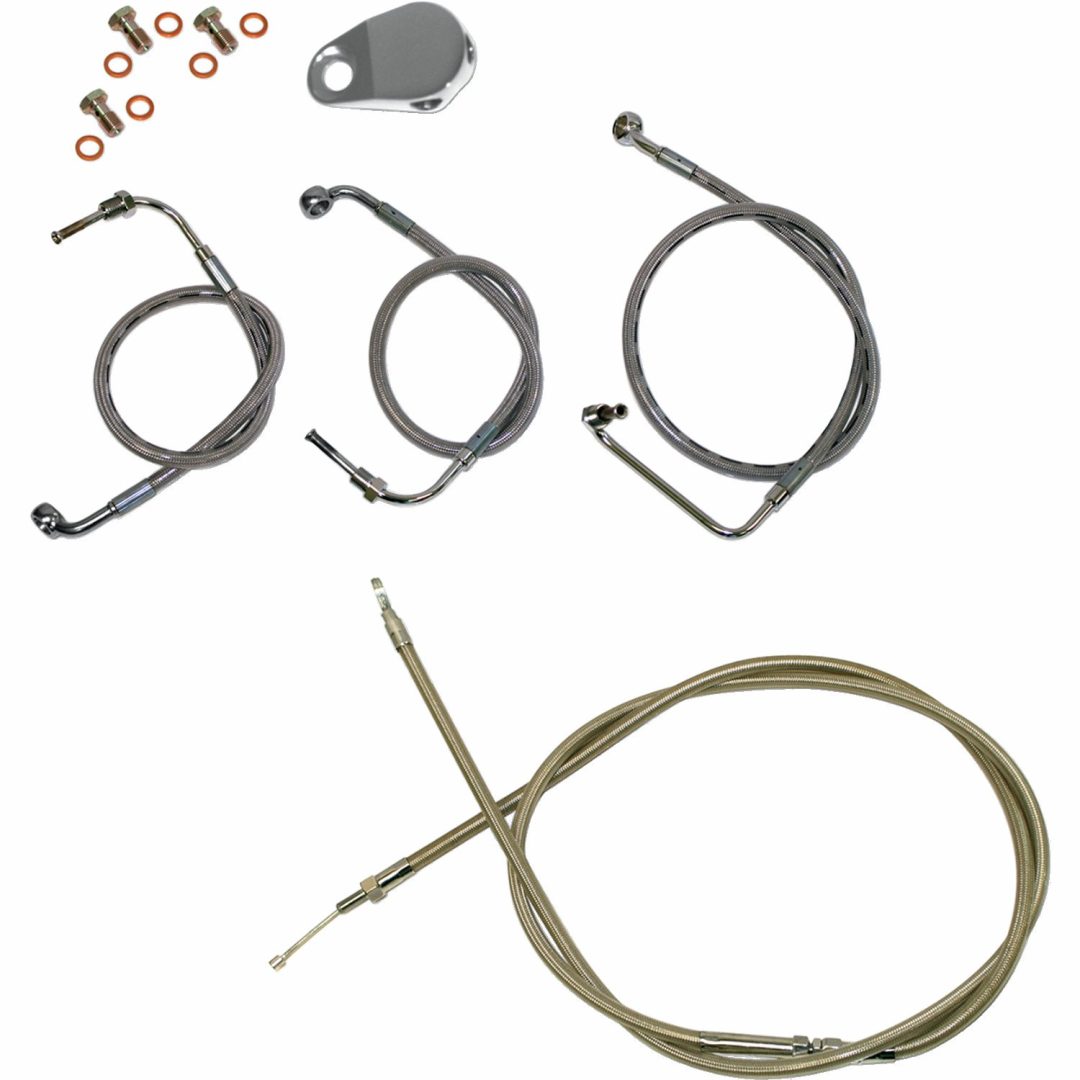 Kopplingsvajerkit Standard Silver Clear-Coated LA CHOPPERS