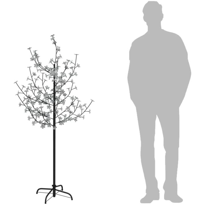 Körsbärsträd med LED varmvit 120 lysdioder vidaXL 150 cm – bild 7