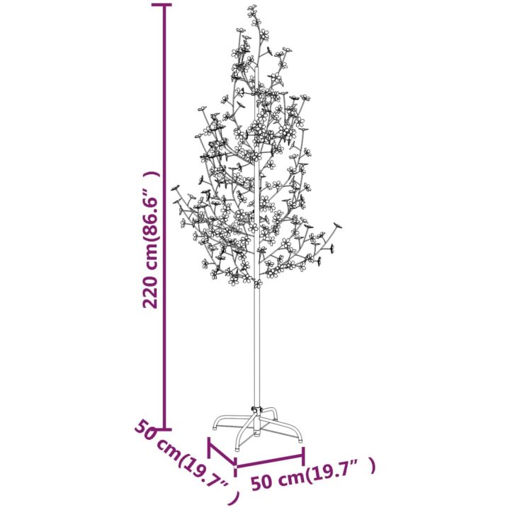 Körsbärsträd med LED varmvit 220 lysdioder vidaXL 220 cm – bild 8