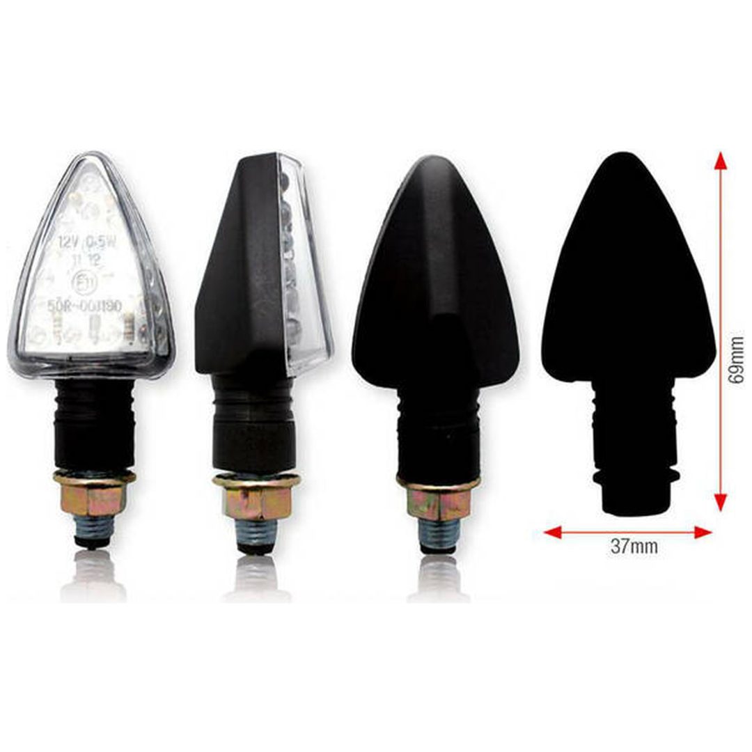 Korta Blinkers Tri Led Svart Universal BIHR Svart