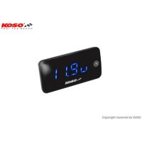 KOSO Slim Line Voltmeter/Thermometer New Generation Blue