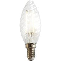 Kronljus E14 vriden 2W LED filament 2700K, klar