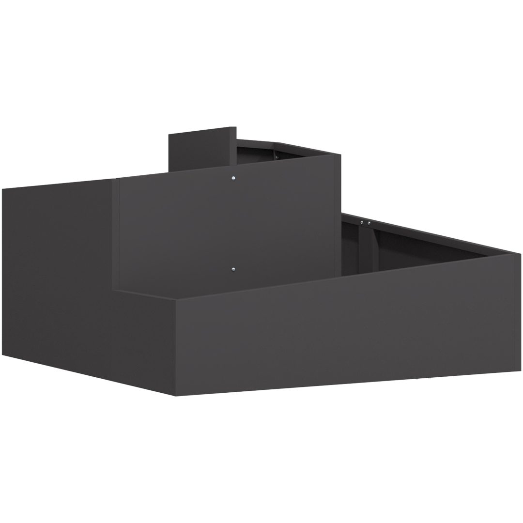 Kruka Svart Kallvalsad Stål vidaXL 80 x 80 x 50 cm – bild 2