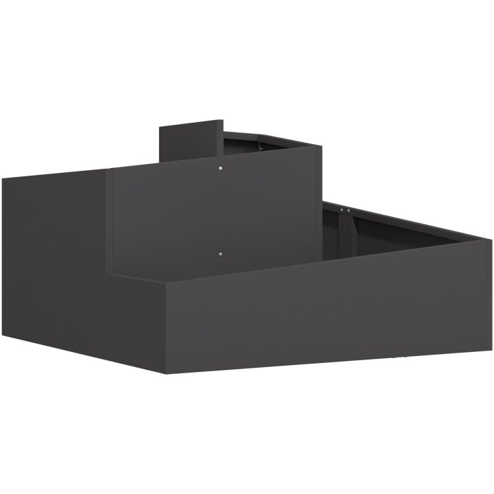 Kruka Svart Kallvalsad Stål vidaXL 80 x 80 x 50 cm – bild 2