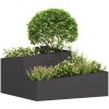 Kruka Svart Kallvalsad Stål vidaXL 80 x 80 x 50 cm – miniatyr 3