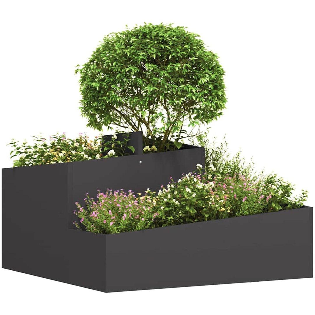 Kruka Svart Kallvalsad Stål vidaXL 80 x 80 x 50 cm – bild 3