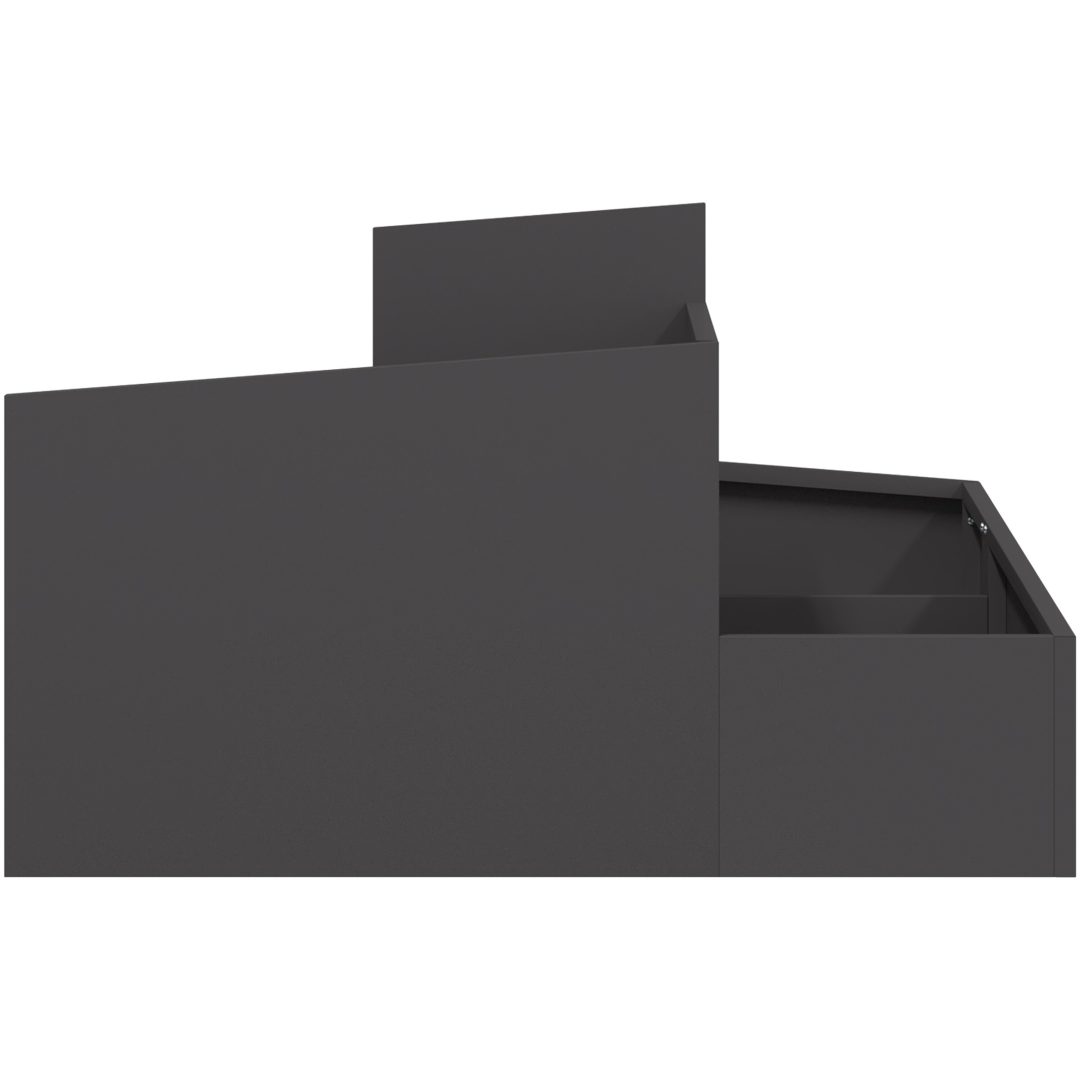 Kruka Svart Kallvalsad Stål vidaXL 80 x 80 x 50 cm – bild 6