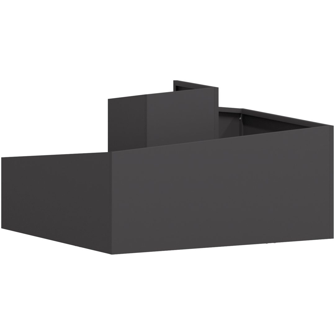 Kruka Svart Kallvalsad Stål vidaXL 80 x 80 x 50 cm – bild 7