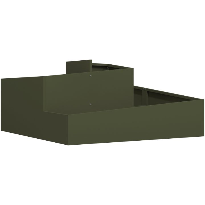 Krukor och Planterare Olivgrön Metall 100 cm längd Planterare vidaXL 100 x 100 x 50 cm – bild 2