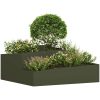 Krukor och Planterare Olivgrön Metall 100 cm längd Planterare vidaXL 100 x 100 x 50 cm – miniatyr 3