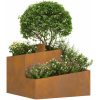 Krukor & Planter Corten Steel Mellanstor Hållbar Metallkruka vidaXL 60 x 60 x 50 cm – miniatyr 3