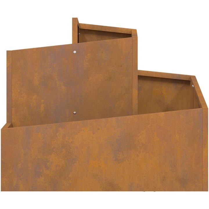 Krukor & Planter Corten Steel Mellanstor Hållbar Metallkruka vidaXL 60 x 60 x 50 cm – bild 6