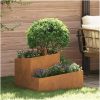 Krukor & Planter Corten Steel Mellanstor Hållbar Metallkruka vidaXL 60 x 60 x 50 cm – miniatyr 1