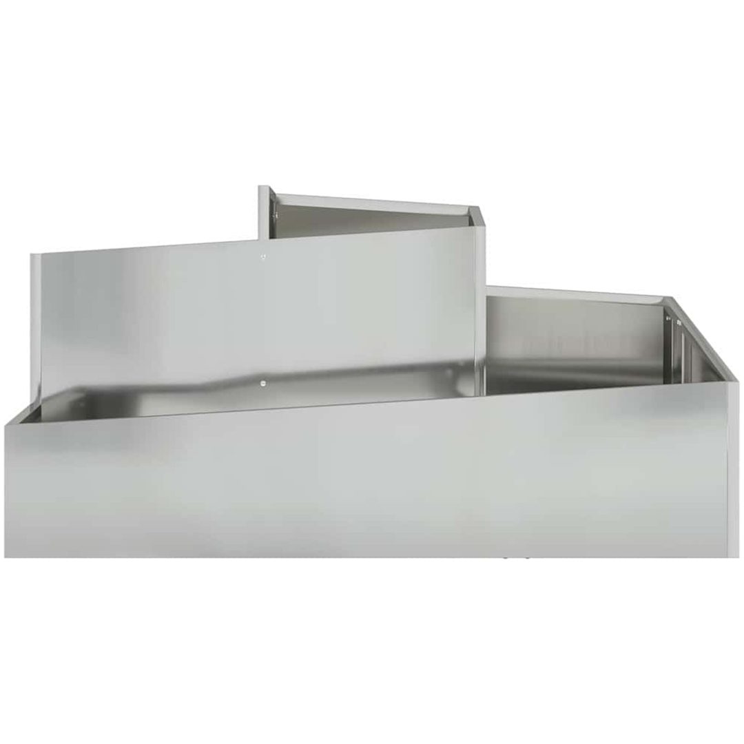 Krukor & Planter Galvaniserad Galvaniserad Metall Medium till Stor vidaXL 100 x 100 x 50 cm – bild 5