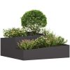 Krukor & Planter Svart Metall Stor Dekorativa Inläggningar vidaXL 100 x 100 x 50 cm – miniatyr 3