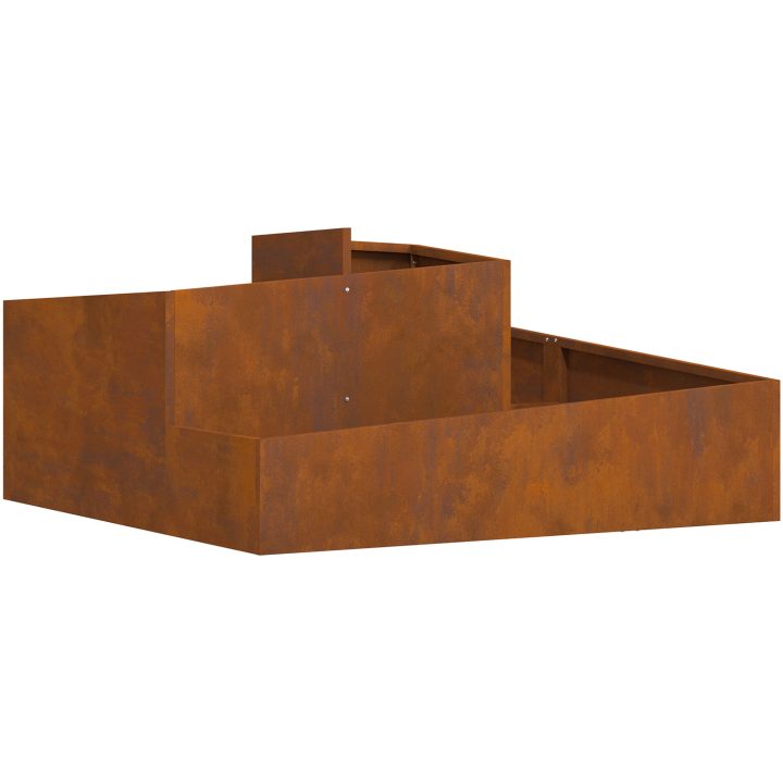 Krukor & Planterare Cortenstål Stor Hållbar Metallkruka vidaXL 100 x 100 x 50 cm – bild 2