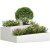 Krukor & Planterare Vit Plast Medium Dekorativa Inläggningar vidaXL 100 x 100 x 50 cm – miniatyr 3