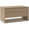 Kuddlåda för utomhusbruk beige 100x55x55,5 cm konstrotting vidaXL – miniatyr 2