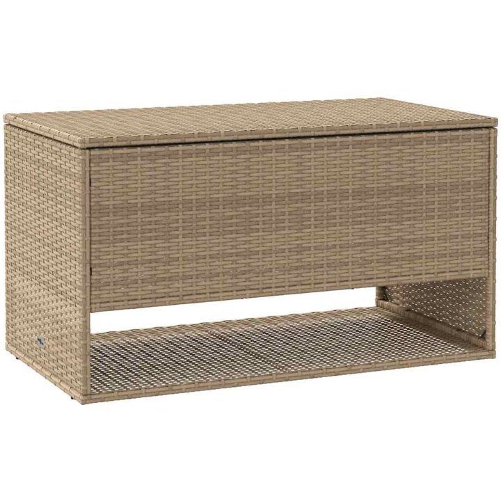 Kuddlåda för utomhusbruk beige 100x55x55,5 cm konstrotting vidaXL – bild 2