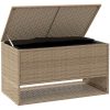 Kuddlåda för utomhusbruk beige 100x55x55,5 cm konstrotting vidaXL – miniatyr 3