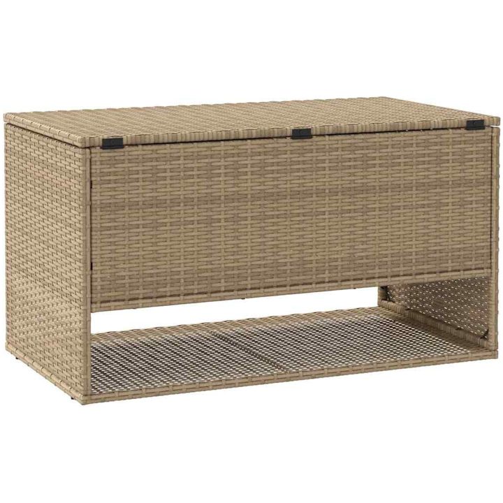 Kuddlåda för utomhusbruk beige 100x55x55,5 cm konstrotting vidaXL – bild 6