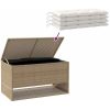 Kuddlåda för utomhusbruk beige 100x55x55,5 cm konstrotting vidaXL – miniatyr 7