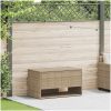 Kuddlåda för utomhusbruk beige 100x55x55,5 cm konstrotting vidaXL – miniatyr 1
