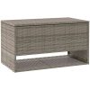 Kuddlåda för utomhusbruk grå 100x55x55,5 cm konstrotting vidaXL – miniatyr 2