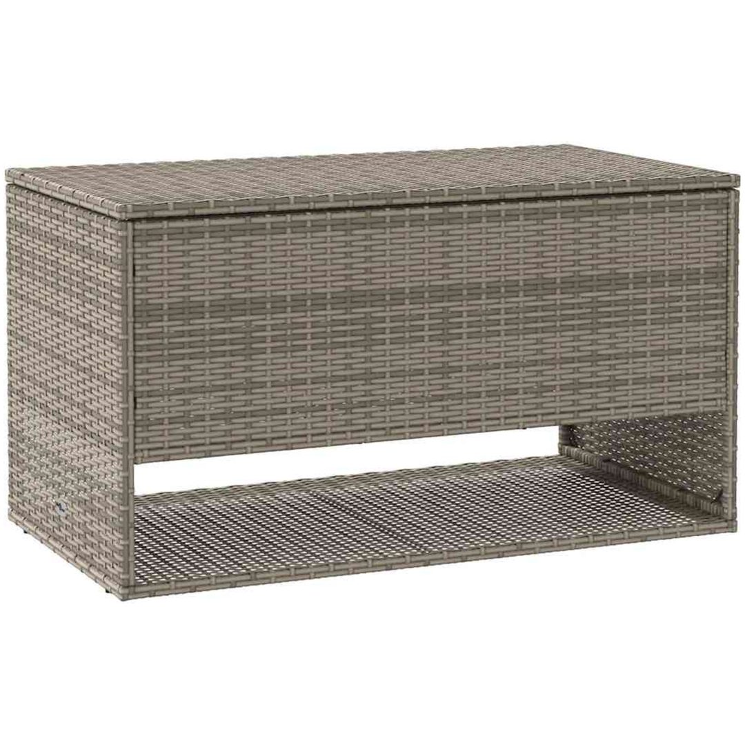 Kuddlåda för utomhusbruk grå 100x55x55,5 cm konstrotting vidaXL – bild 2