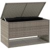 Kuddlåda för utomhusbruk grå 100x55x55,5 cm konstrotting vidaXL – miniatyr 3