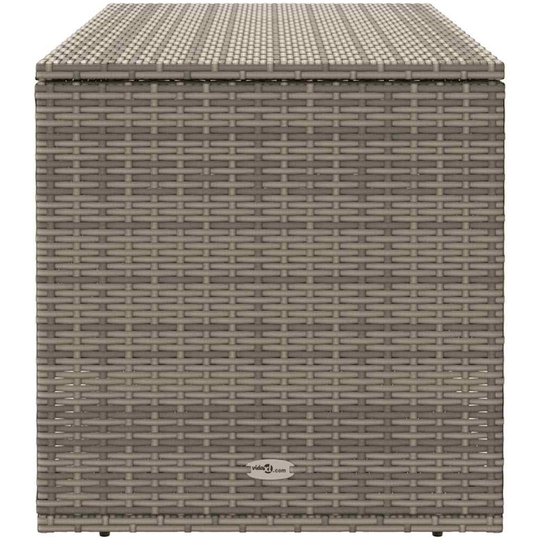 Kuddlåda för utomhusbruk grå 100x55x55,5 cm konstrotting vidaXL – bild 5
