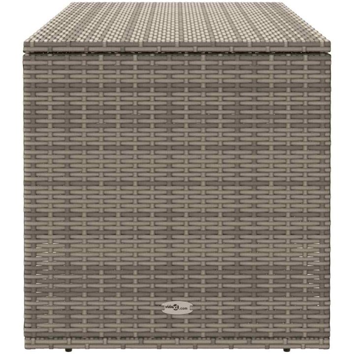 Kuddlåda för utomhusbruk grå 100x55x55,5 cm konstrotting vidaXL – bild 5