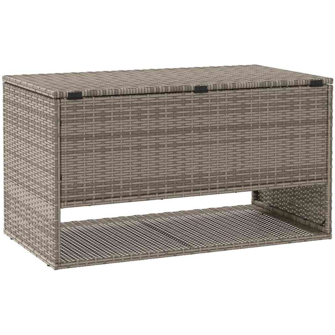 Kuddlåda för utomhusbruk grå 100x55x55,5 cm konstrotting vidaXL – bild 6