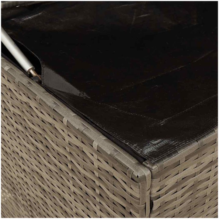 Kuddlåda för utomhusbruk grå 100x55x55,5 cm konstrotting vidaXL – bild 8