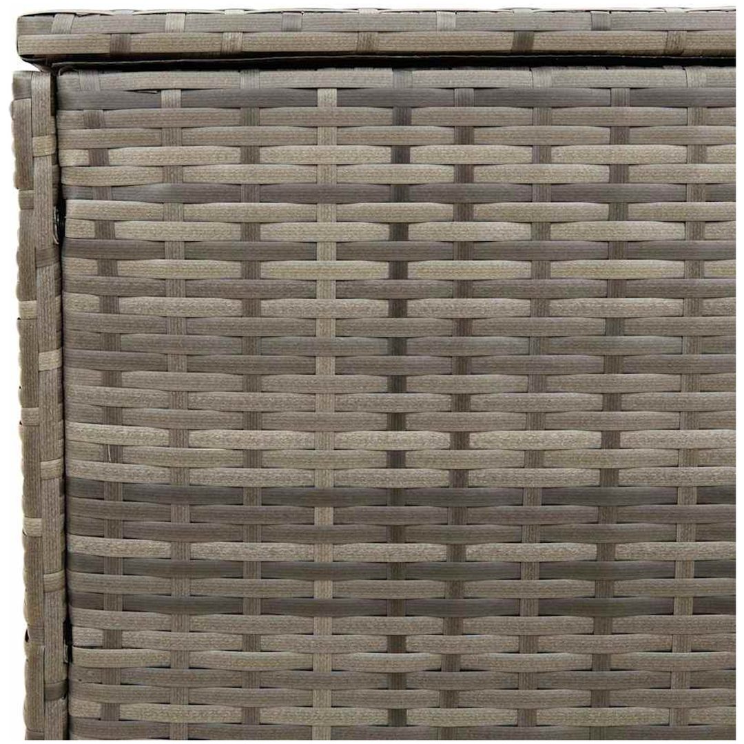 Kuddlåda för utomhusbruk grå 100x55x55,5 cm konstrotting vidaXL – bild 9