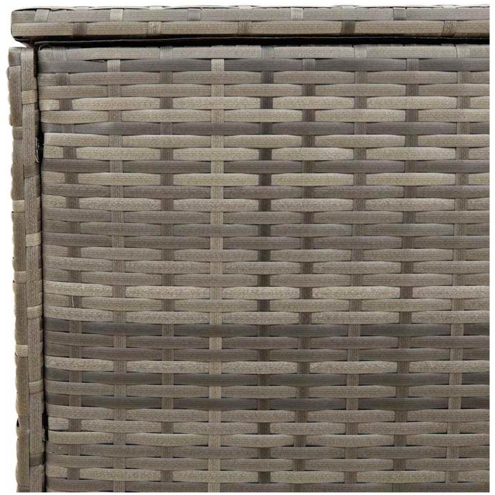 Kuddlåda för utomhusbruk grå 100x55x55,5 cm konstrotting vidaXL – bild 9