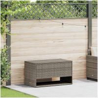 Kuddlåda för utomhusbruk grå 100x55x55,5 cm konstrotting vidaXL