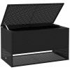 Kuddlåda för utomhusbruk svart 100x55x55,5 cm konstrotting vidaXL – miniatyr 3