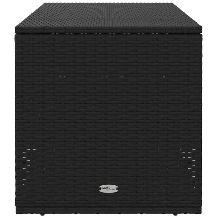 Kuddlåda för utomhusbruk svart 100x55x55,5 cm konstrotting vidaXL – bild 5