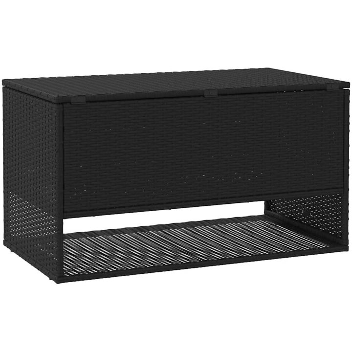 Kuddlåda för utomhusbruk svart 100x55x55,5 cm konstrotting vidaXL – bild 6