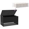 Kuddlåda för utomhusbruk svart 100x55x55,5 cm konstrotting vidaXL – miniatyr 7
