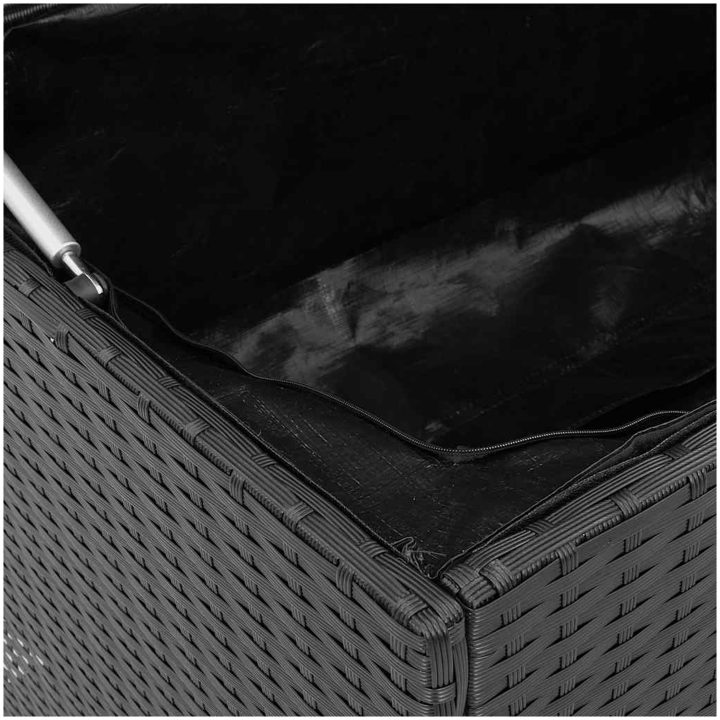 Kuddlåda för utomhusbruk svart 100x55x55,5 cm konstrotting vidaXL – bild 8