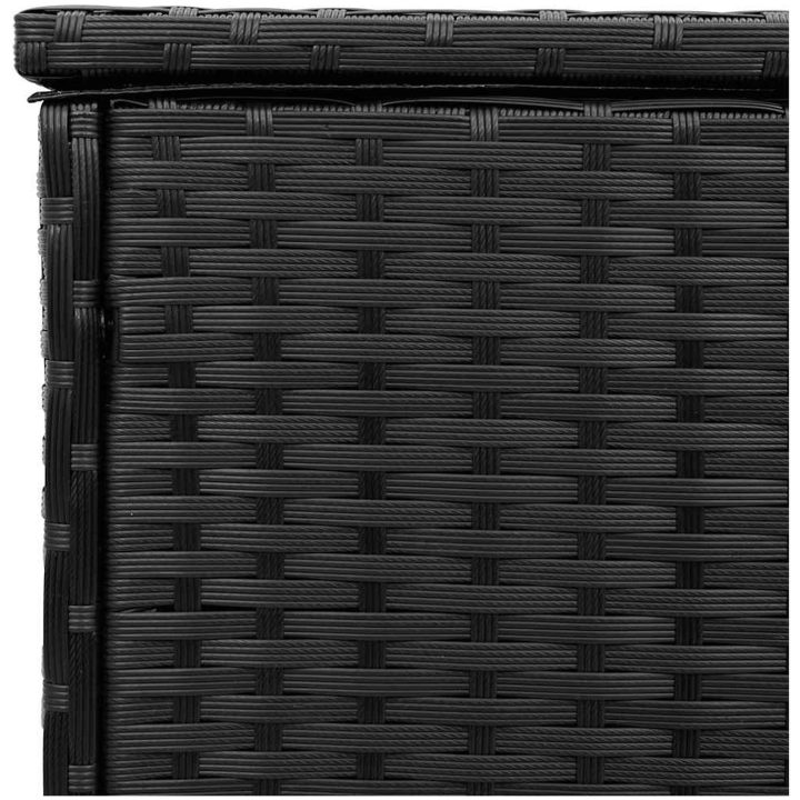 Kuddlåda för utomhusbruk svart 100x55x55,5 cm konstrotting vidaXL – bild 9