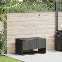 Kuddlåda för utomhusbruk svart 100x55x55,5 cm konstrotting vidaXL