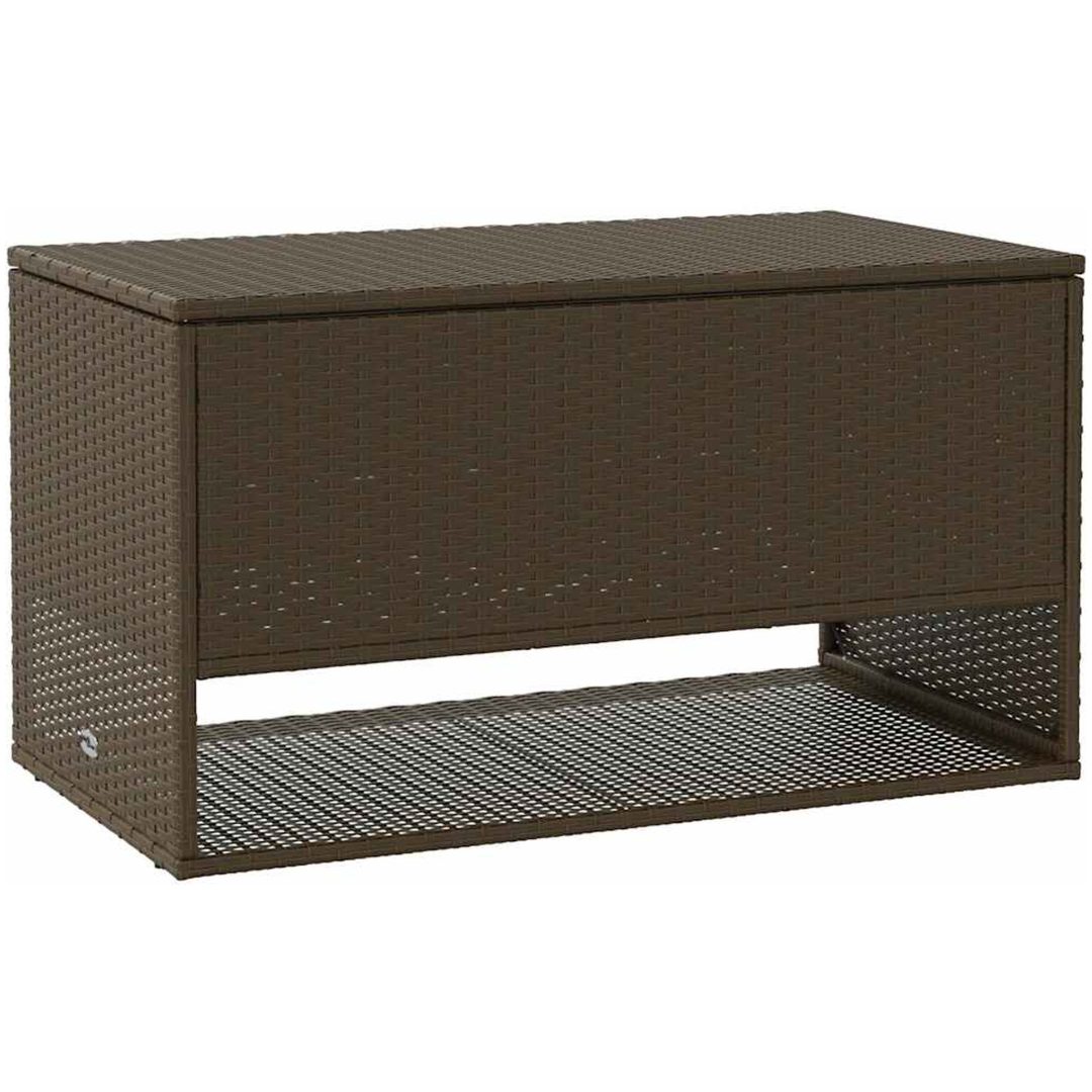 Kuddlåda utomhus brun 100x55x55,5 cm konstrotting vidaXL – bild 2