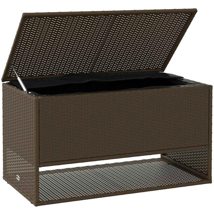 Kuddlåda utomhus brun 100x55x55,5 cm konstrotting vidaXL – bild 3