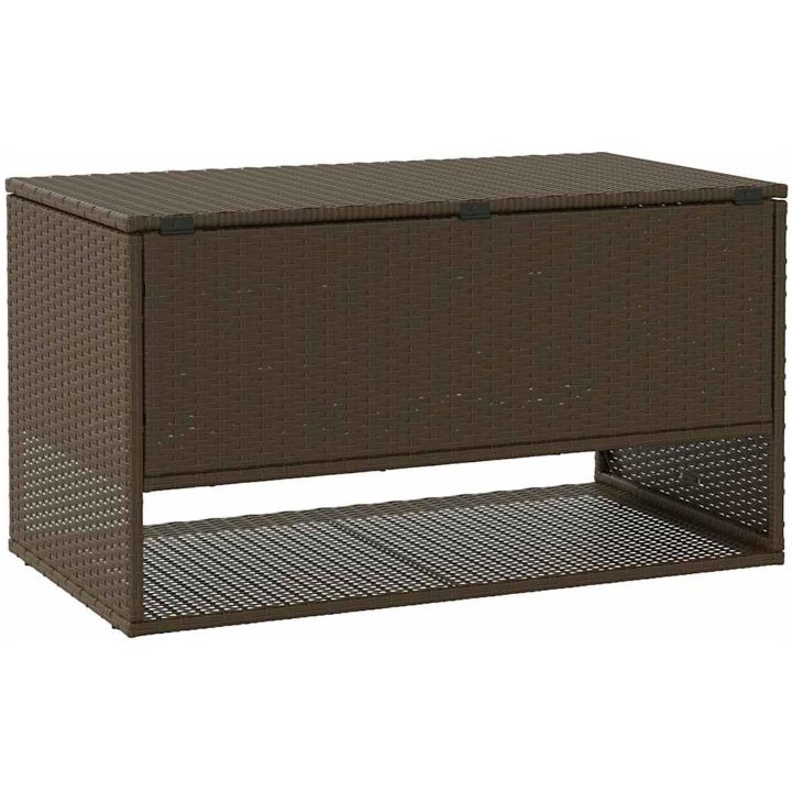 Kuddlåda utomhus brun 100x55x55,5 cm konstrotting vidaXL – bild 6