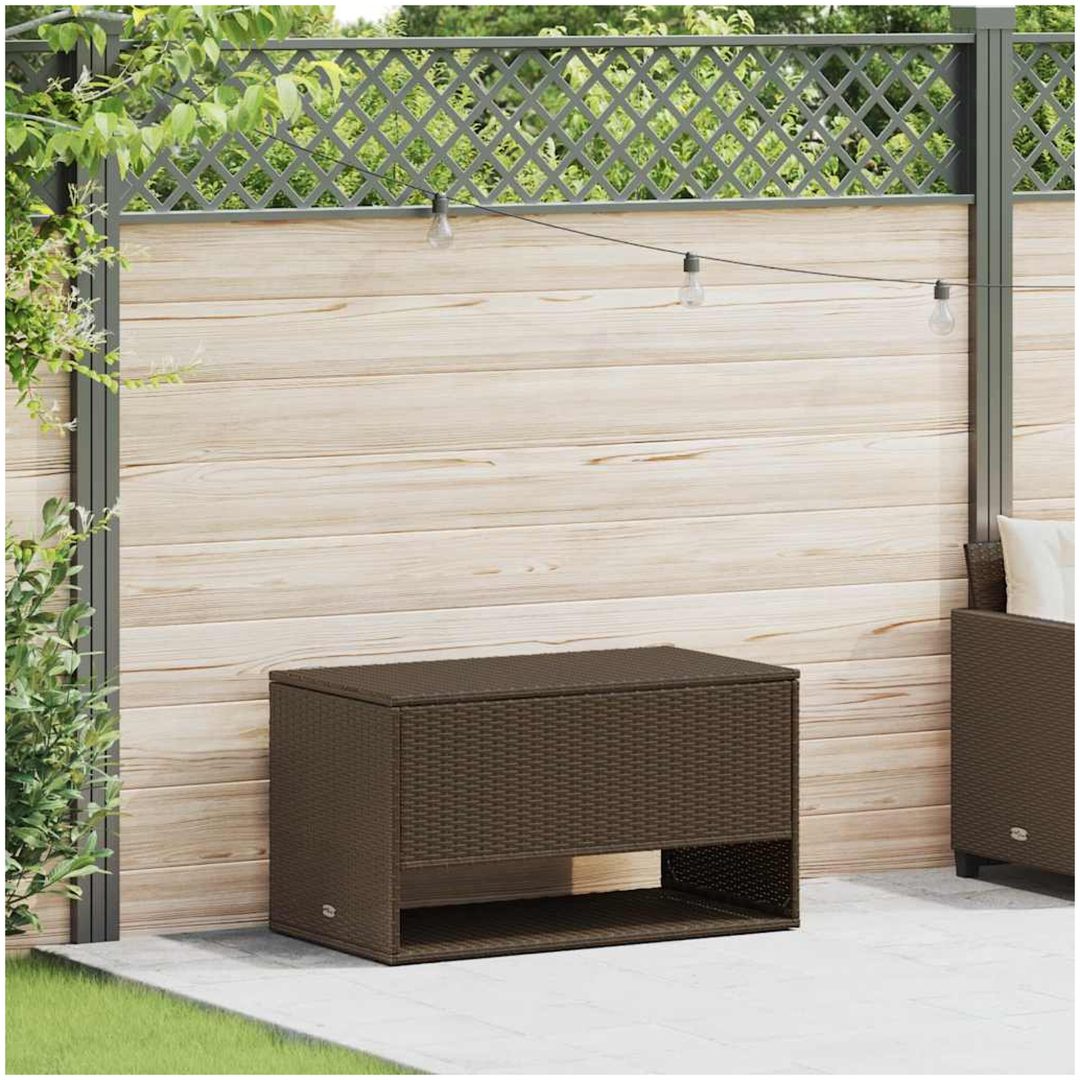 Kuddlåda utomhus brun 100x55x55,5 cm konstrotting vidaXL